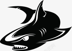 黑色鲨鱼矢量图素材