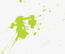 转手绘言情绿色的手绘绘画笔刷矢量图高清图片