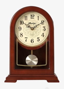 复古电视机钟表摆件实木钟表中式桌面摆件高清图片