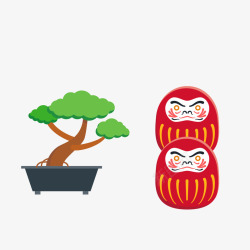 日式图形红色现代海报装饰高清图片