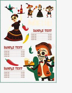 墨西哥菜单传统墨西哥风格高清图片