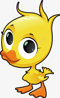 可爱黄鸭卡通可爱黄色鸭子图标矢量图高清图片