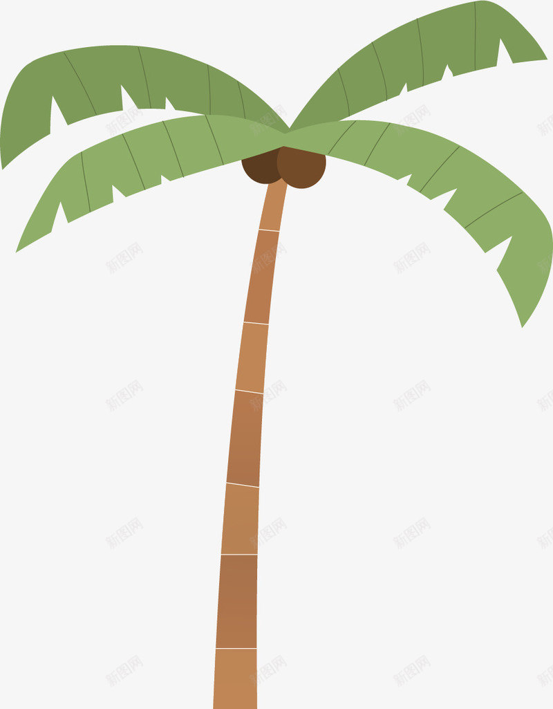 卡通椰子树矢量图ai免抠素材_新图网 https://ixintu.com 不规则 卡通 树木 植物 椰子 热带 矢量图