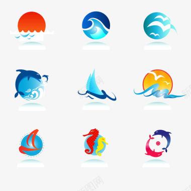 海洋LOGO矢量图图标图标