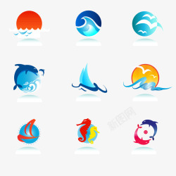 海洋LOGO矢量图图标图标