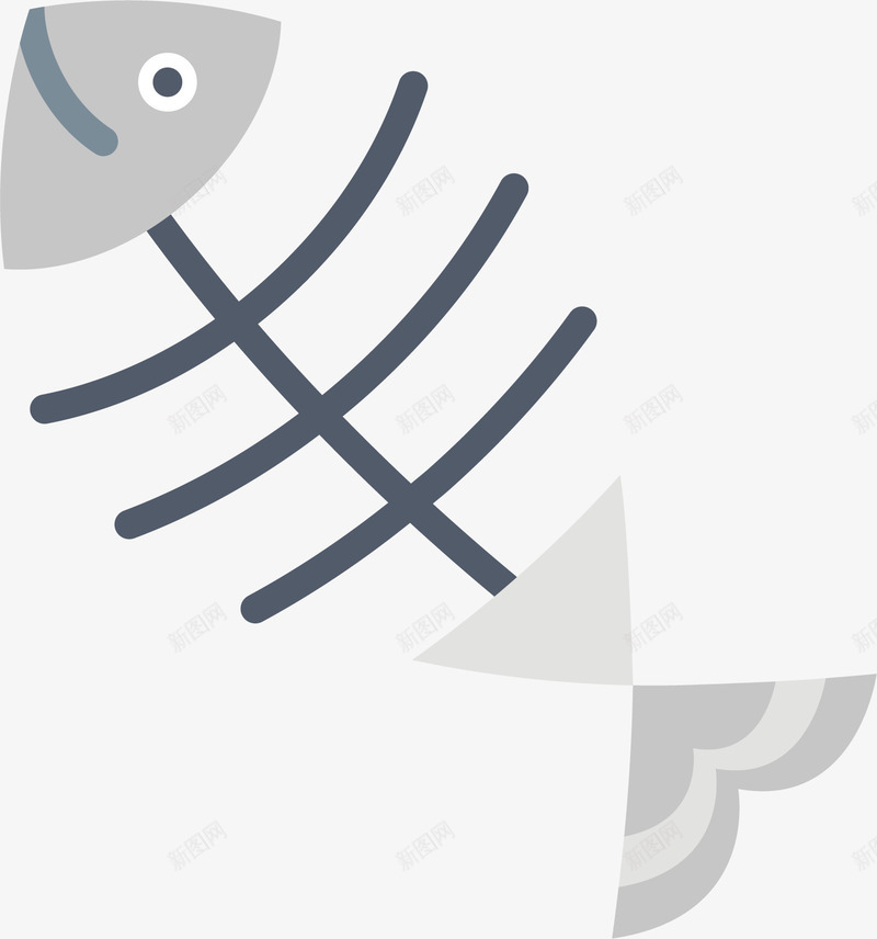 吃完的鱼骨头矢量图ai免抠素材_新图网 https://ixintu.com 不规则图形 创意 卡通手绘 抽象 鱼骨头 矢量图