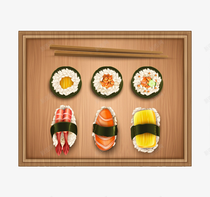 日式盖饭寿司png免抠素材_新图网 https://ixintu.com 寿司 海苔 米饭 美食 鸡蛋