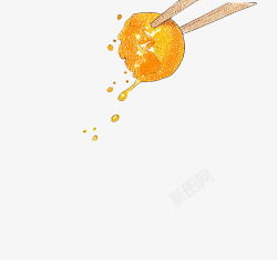 黄色的筷子手绘黄色咸鸭蛋黄高清图片