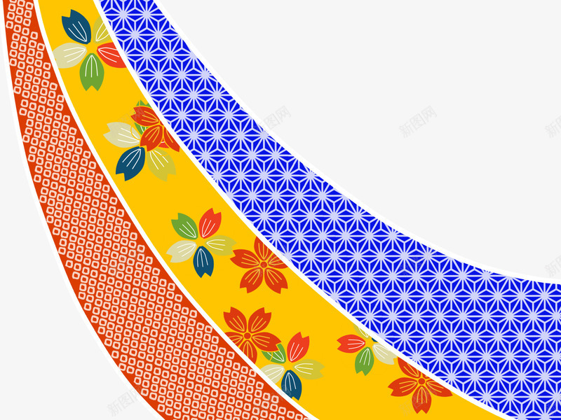 传统日式花纹图案png免抠素材_新图网 https://ixintu.com 卡通花朵 日式花朵图案 植物花朵 花卉