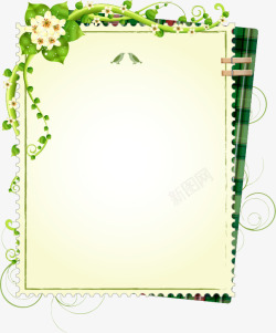 绿色花卉装饰框素材