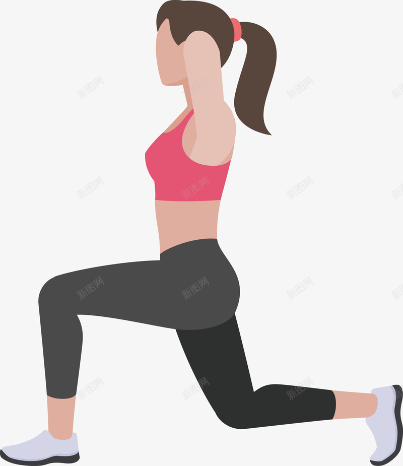 美女教练全身下压锻炼png免抠素材_新图网 https://ixintu.com 体力 体育 健康 健身 运动