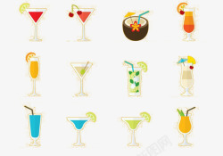 扁平化饮品各种饮品扁平化图标高清图片