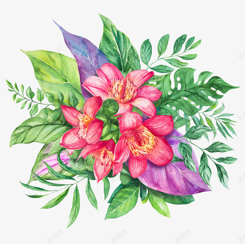 唯美的手绘绿植花卉png免抠素材_新图网 https://ixintu.com 唯美 手绘 绿植 花卉