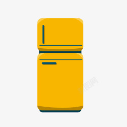电冰箱卡通黄色电冰箱电器卡通高清图片