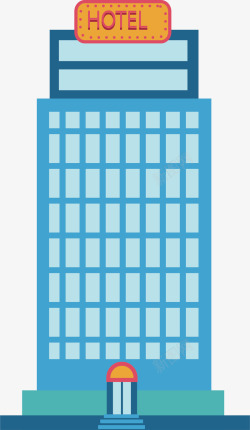 蓝色大楼蓝色酒店大楼矢量图高清图片
