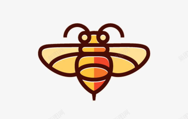 卡通黄红蜜蜂图标图标