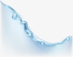 蓝色清新水流效果元素矢量图素材