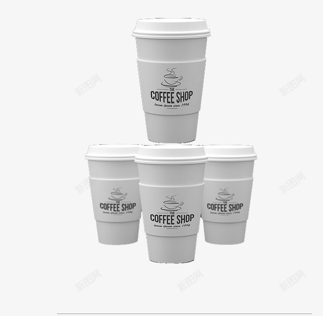 咖啡杯模板png免抠素材_新图网 https://ixintu.com 圆弧 简洁 纯色 纸杯