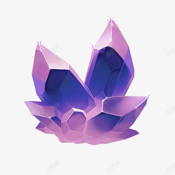 唯美紫水晶png免抠素材_新图网 https://ixintu.com 图形创意 水晶 紫色