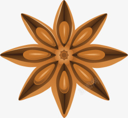 棕色手绘的八角元素素材
