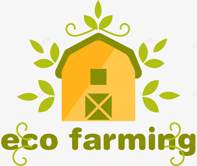 环保农场标签png免抠素材_新图网 https://ixintu.com 健康 农场标签 小清新 房屋 绿色生态