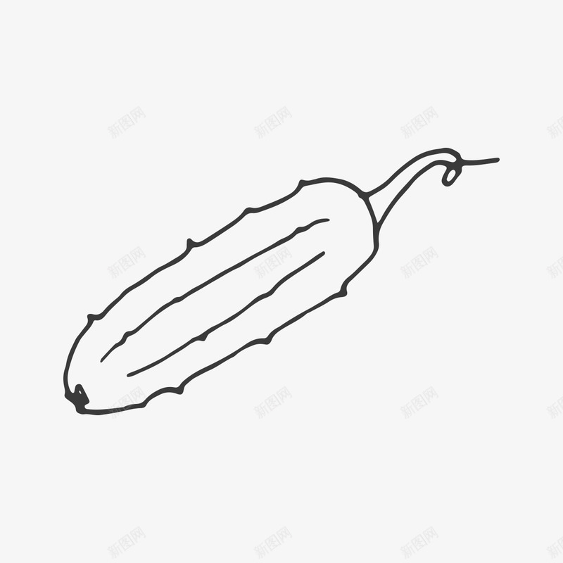 手绘的黄瓜图标png_新图网 https://ixintu.com png图形 png装饰 手绘 装饰 食物 黄瓜