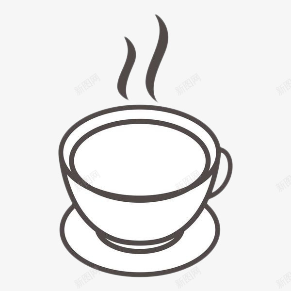 手绘黑色热茶碗png免抠素材_新图网 https://ixintu.com 冒热气的茶 奶茶 杯子 热气 线条 茶 茶碗 饮料 黑色手绘