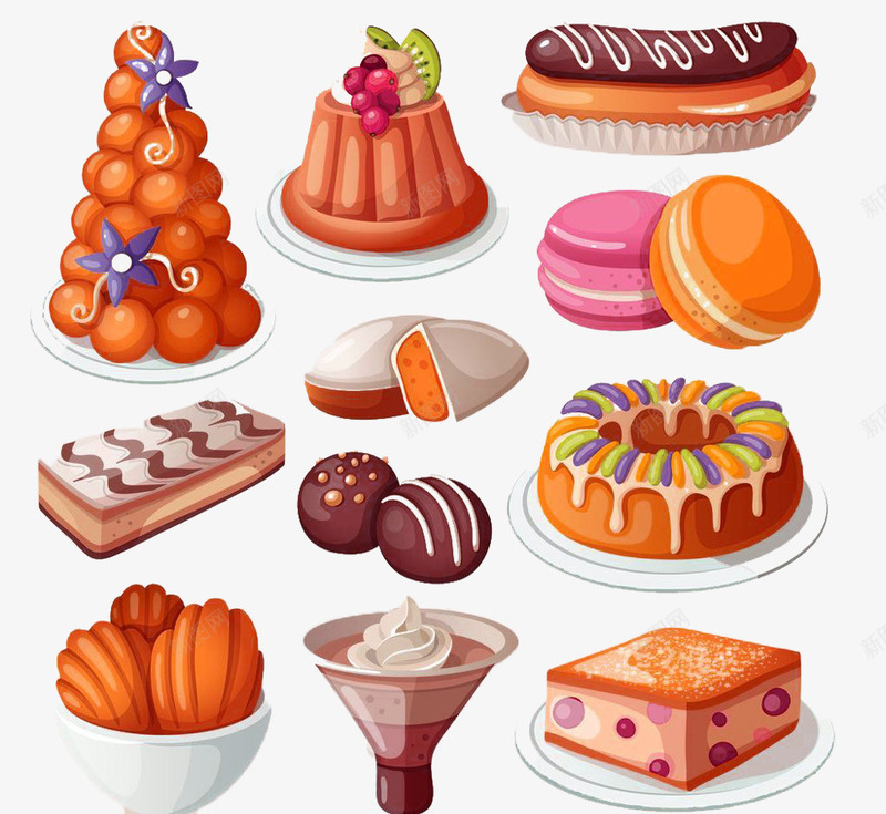 蛋糕的朋友png免抠素材_新图网 https://ixintu.com 冰淇淋 卡通 卡通饼干 美食 蛋糕 食物 饼干 马卡龙