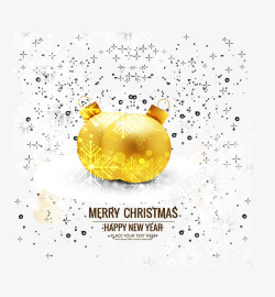 梦幻彩色玻璃背景图片金色圣诞球贺卡封面矢量图高清图片