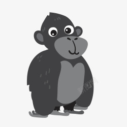 卡通黑猩猩可爱的黑猩猩矢量图高清图片