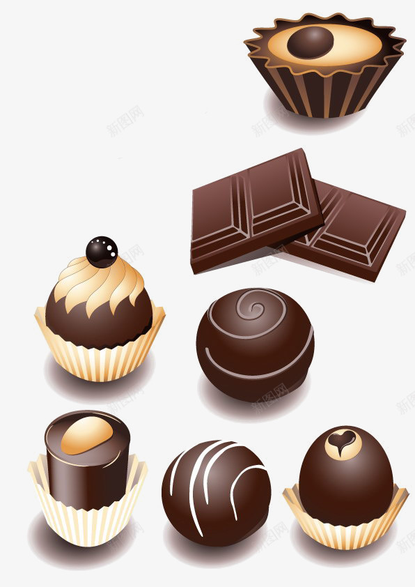 卡通食物素描巧克力图标png_新图网 https://ixintu.com 卡通食物素材 巧克力图标 巧克力图案 手绘素材 点心 零食 食物剪影 食物图片素材