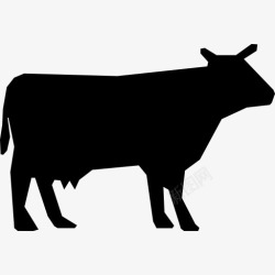 牛形状牛的轮廓图标高清图片