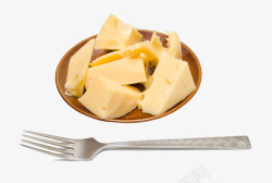 高清点心图片一盘奶酪和叉子高清图片
