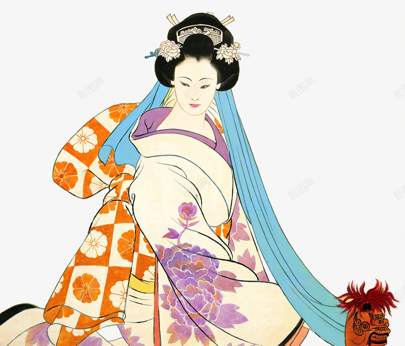 日本和服女png免抠素材_新图网 https://ixintu.com 和服 和服女 和服美女 日本 日本和服 日本美女