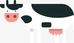 小清新奶牛手绘清新奶牛装饰插画矢量图高清图片