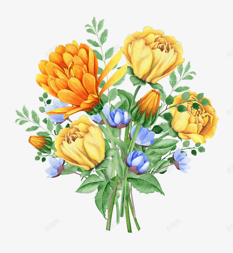黄色的鲜花png免抠素材_新图网 https://ixintu.com png图形 植物 绿植 花卉 花朵 装饰 鲜花