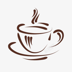咖啡豆粉伴侣手绘咖啡杯元素高清图片