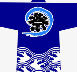 日式祭祀服装蓝色素材