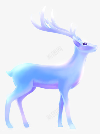 梦幻小鹿png免抠素材_新图网 https://ixintu.com PNG图形 动物 小鹿 蓝色 装饰