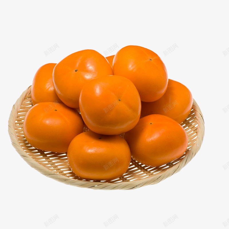 一盘柿子png免抠素材_新图网 https://ixintu.com png图形 柿子 水果 装饰 食物 黄色