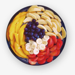 白盘子上的水果盘子上的水果高清图片
