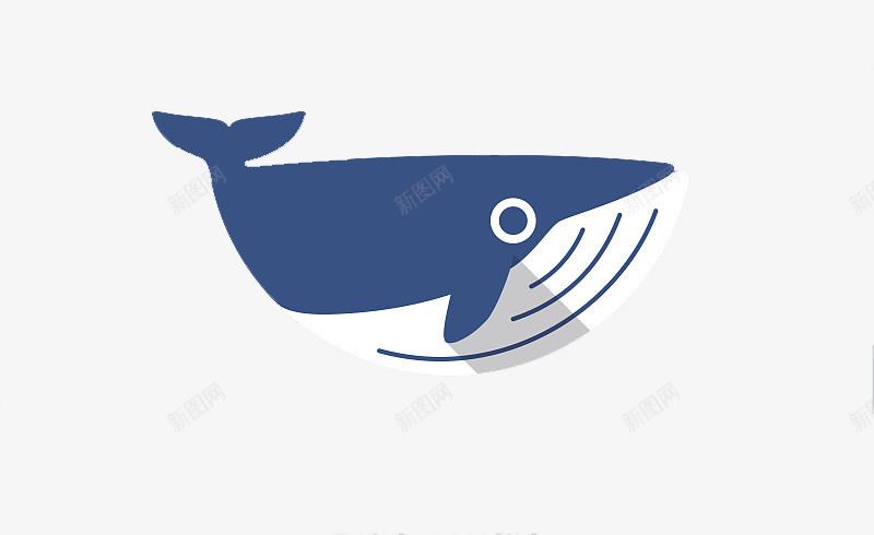 遨游的鲸鱼png免抠素材_新图网 https://ixintu.com 不规则图形 创意 游泳 白色 线条 蓝色 鲸鱼 鲸鱼插图