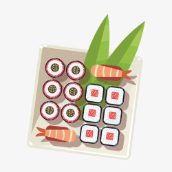 手绘日本寿司素材