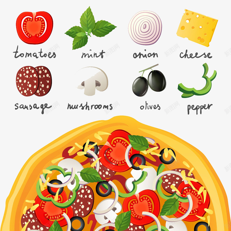 披萨蔬菜psd免抠素材_新图网 https://ixintu.com 披萨蔬菜设计素材披萨蔬菜设计模板下载西红柿洋葱香菇披萨披萨