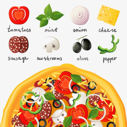 披萨蔬菜素材