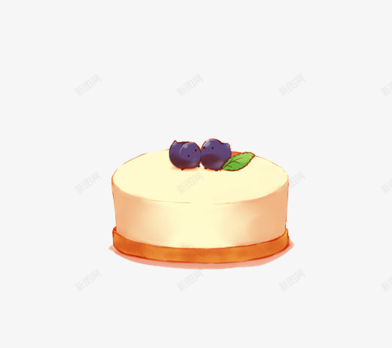 布丁蛋糕png免抠素材_新图网 https://ixintu.com 奶油 布丁 手绘 白色 蛋糕 食物