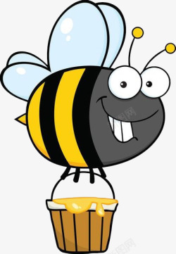 提桶的蜜蜂蜜蜂提着蜂蜜桶高清图片