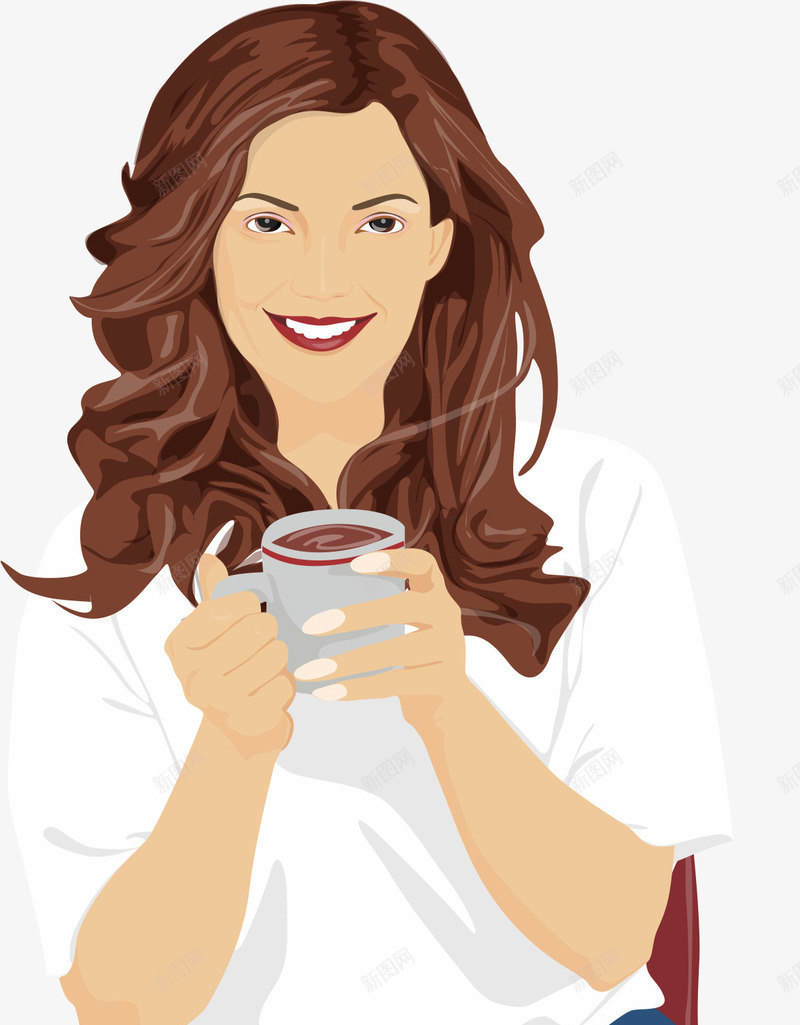 女性人物吃早餐png免抠素材_新图网 https://ixintu.com 吃东西的人 喝咖啡 女人 微笑 知性