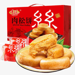 金丝肉松饼红色包装的肉松饼高清图片