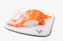 一盘三文鱼寿司素材